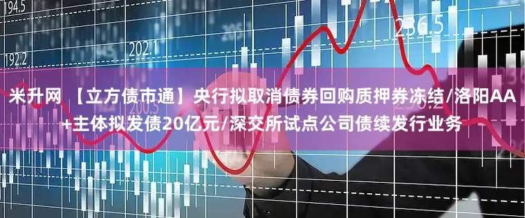 米升网 【立方债市通】央行拟取消债券回购质押券冻结/洛阳AA+主体拟发债20亿元/深交所试点公司债续发行业务